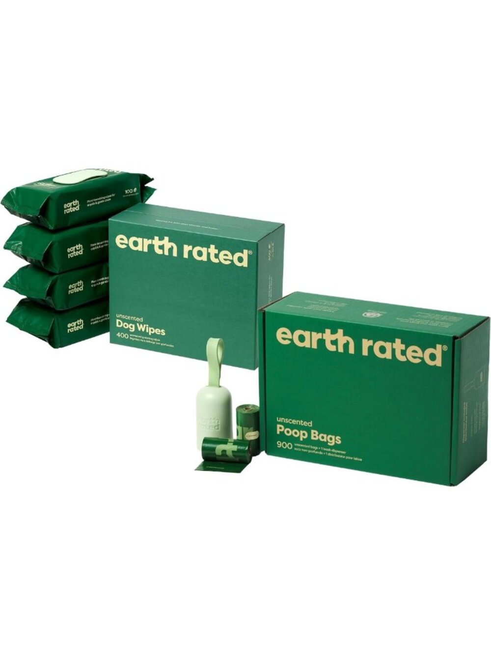 Eco-Friendly Dog Waste Bags & Grooming Wipes Bundle - 900 Leak-Proof Bags, 400